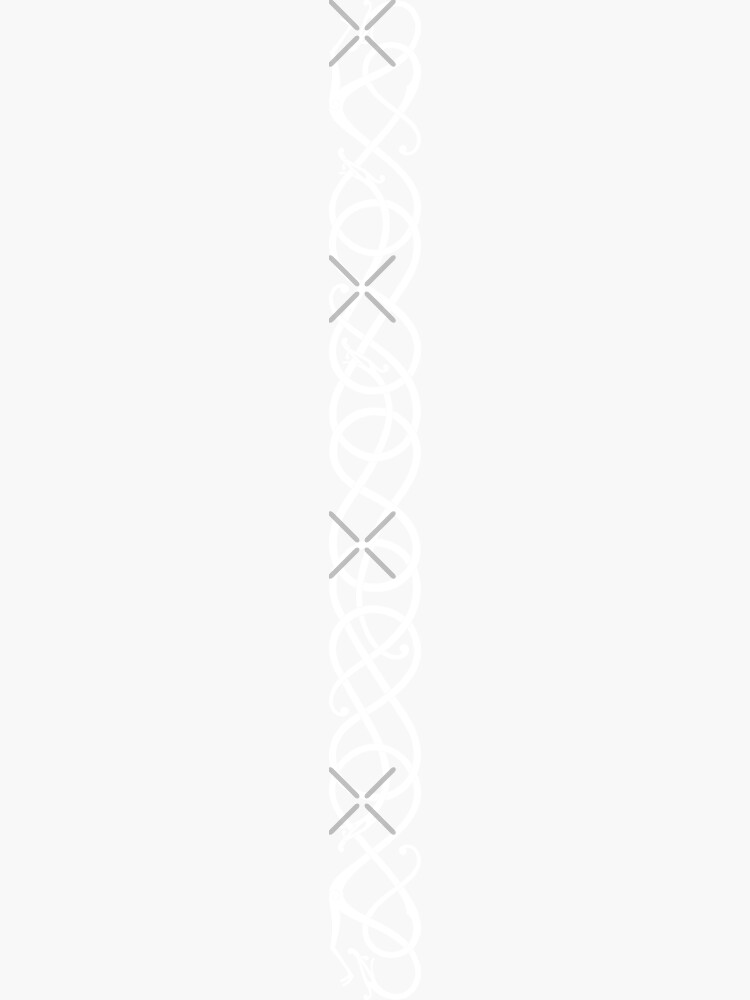 Thumbnail 3 of 3, Sticker, Urnes scrollwork transparent white designed and sold by Odinist.