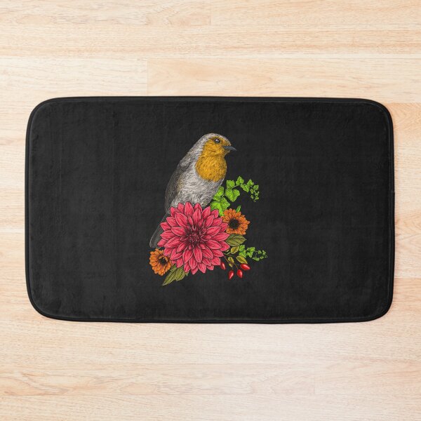 Item preview, Robin on bouquet of flowers designed and sold by Katerina Mitkova Kirilova.