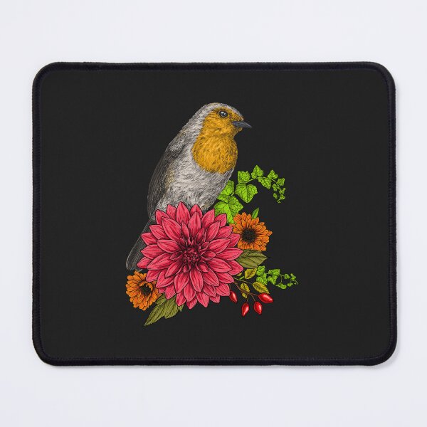 Item preview, Robin on bouquet of flowers designed and sold by Katerina Mitkova Kirilova.