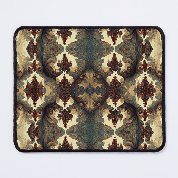 Item preview, Faded Fractal Red Berries on Teal Fractal Smoke, Ivory Background designed and sold by MysticAlgorithm.