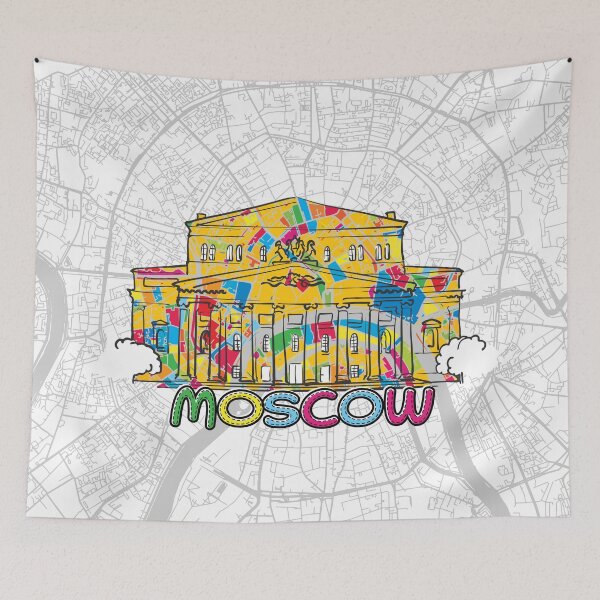 Item preview, Moscow, Russia, Colorful Map Sign designed and sold by hebstreit.