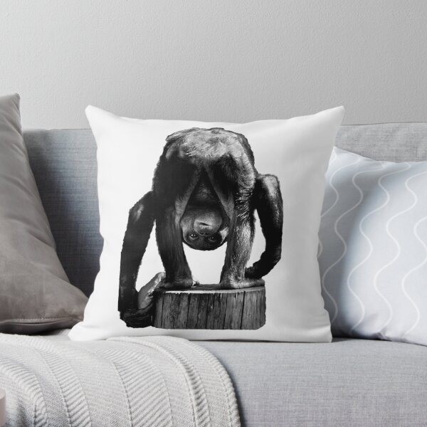 Monkey Butt Throw Pillow by Denrobcat Creations