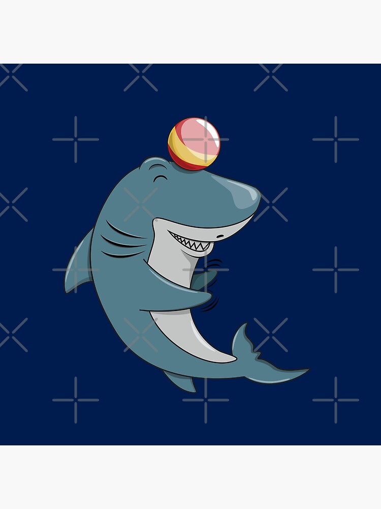 "Playful Baby Shark With Beach Ball, Funny " Poster for Sale by