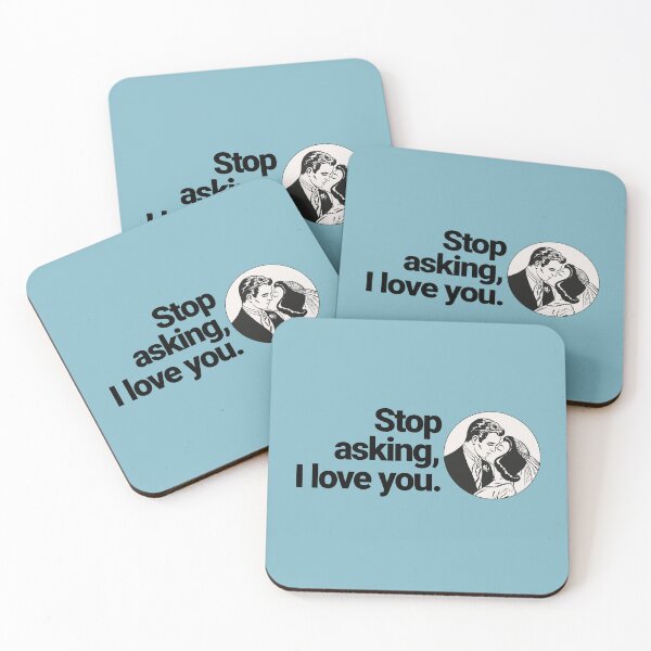 Item preview, "Stop asking, I love you" vintage slogan designed and sold by YCChuang.