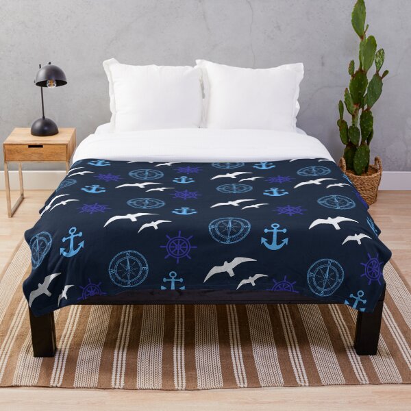 Item preview, Navy Blue Nautical Anchor Pattern designed and sold by EACreaTeeve.