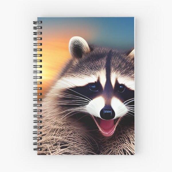 Item preview, Funny Raccoon Face Sunset Art AI Generated Artwork designed and sold by RaccoonUprising.