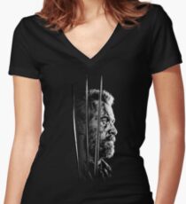 Logan Faded Bust Women's Fitted V-Neck T-Shirt