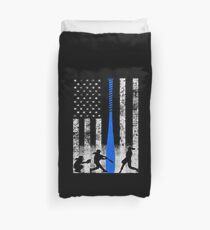 Softball-Flagge mit Softball-Spielern und blauer Fledermaus Bettbezug