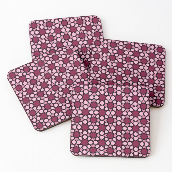 Item preview, Burgundy & Pink Islamic Geometric Pattern designed and sold by ZamZamDesign.