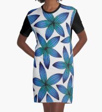 Peacock Flower Graphic T-Shirt Dress