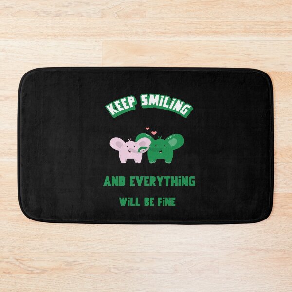 Item preview, Keep Smiling And Everything Will Be Fine - Baby Elephant Quote designed and sold by ArtOfStars.