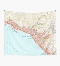 Vintage Map of Laguna Beach California (1965) Wall Tapestry