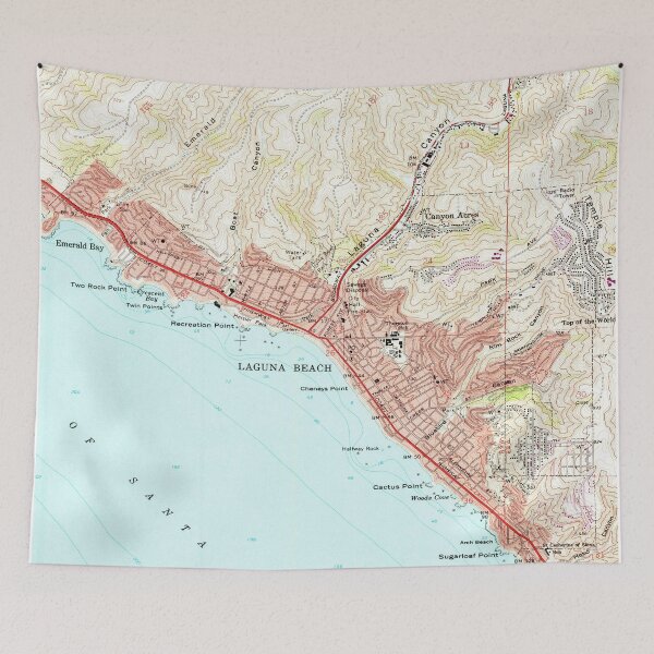 Item preview, Vintage Map of Laguna Beach California (1965) designed and sold by BravuraMedia.