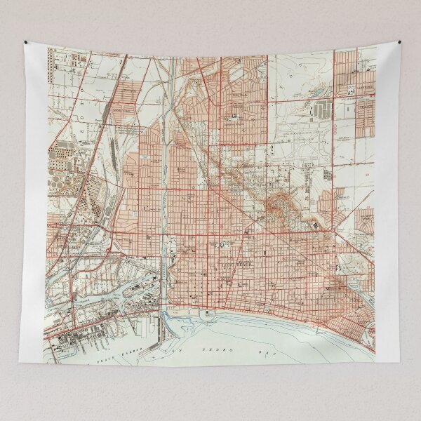Item preview, Vintage Map of Long Beach California (1949) designed and sold by BravuraMedia.