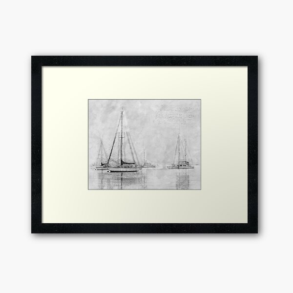 Sailboat, Yacht, Boat, Sailboat Art, Sailing, Nautical Art, Sailing Gift, Sailor Gift Framed Art Print
