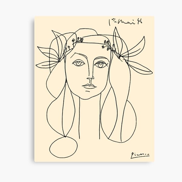 HEAD 1946 : Vintage Abstract Print Canvas Print