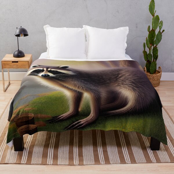 Artikelvorschau, Raccoon Fantasy Scene Art AI generierte Kunstwerke entworfen und verkauft von RaccoonUprising.