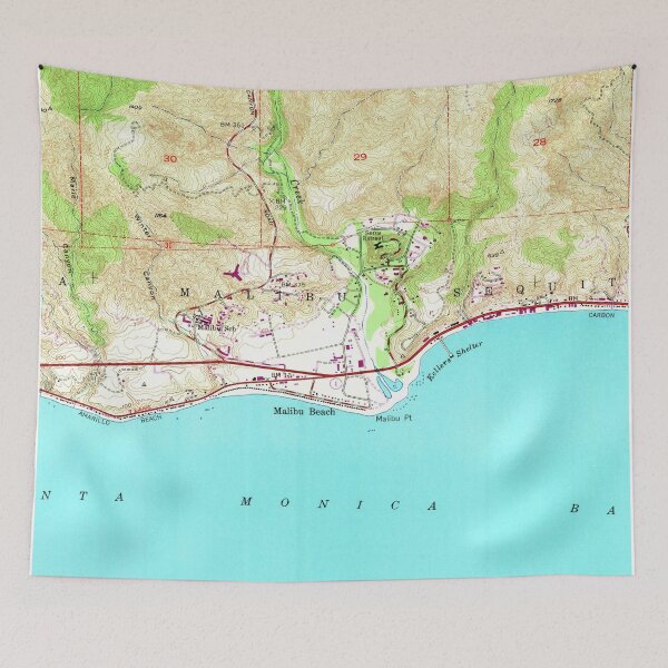 Item preview, Vintage Map of Malibu California (1950) designed and sold by BravuraMedia.