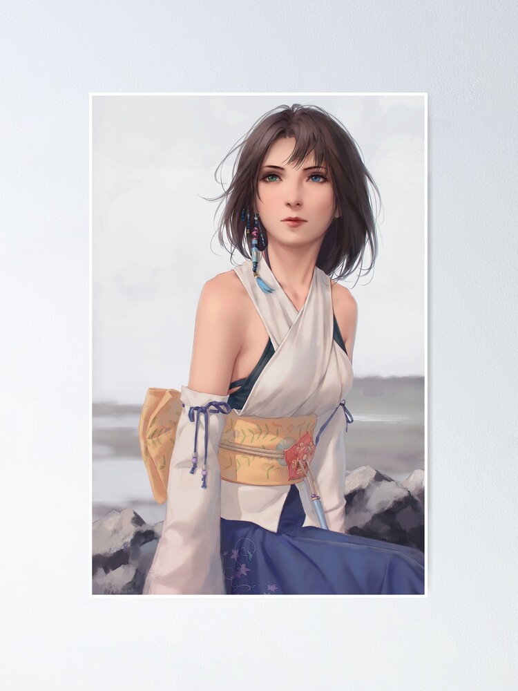 Cute Beauty Yuna Final Fantasy X 10 Ffx Series Hot Tits Japanese Girl Yukata Kimono Poster