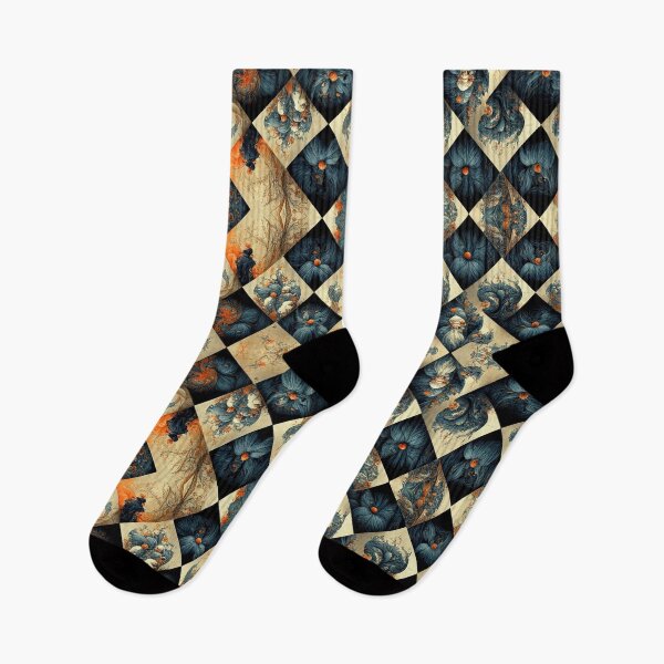 Item preview, Modern Victorian Diamond Checker Board Floral Fractal Motif designed and sold by MysticAlgorithm.
