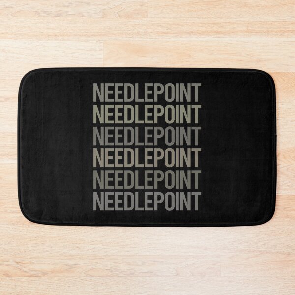 Item preview, Gray Text Art Needlepoint Canvas Work designed and sold by TartSpiderWeb.