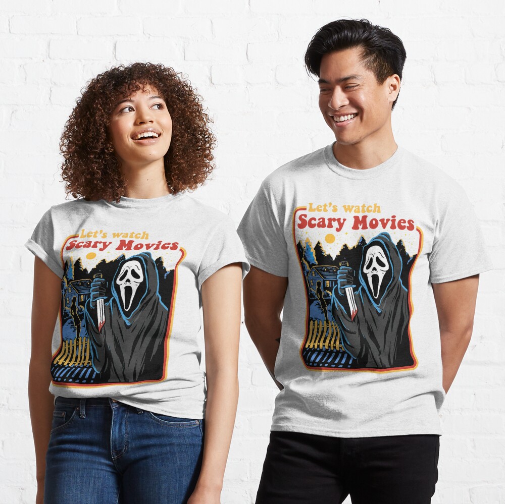 Discover Let's Watch Scary Movie Halloween 90er Vintage T-Shirt