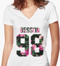 Corbyn Besson - Colorful Flowers Women's Fitted V-Neck T-Shirt