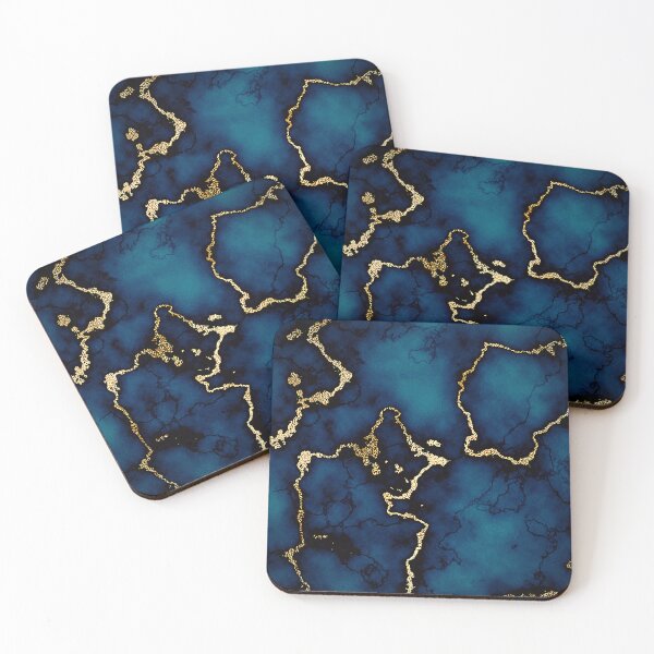 Item preview, Mesmerizing gold blue marble designed and sold by tee-centric.