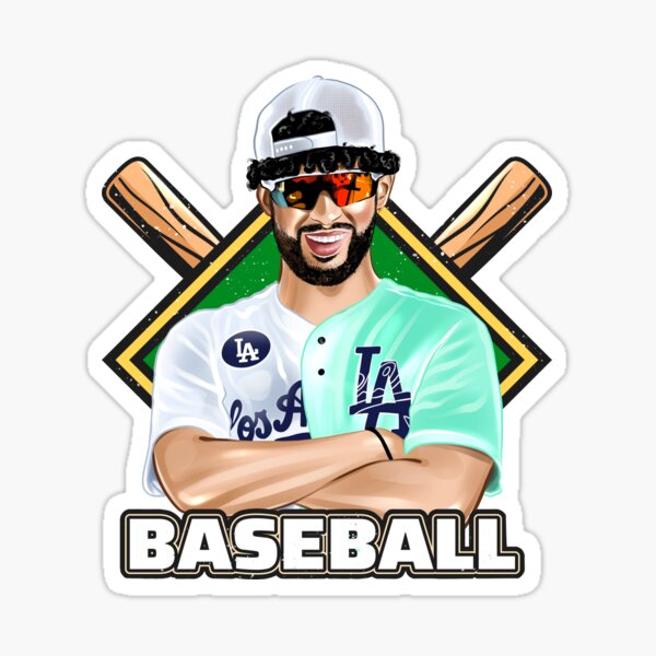 Bad Bunny in Sad Heart Baseball Jersey Sticker for Sale by OmoYolo