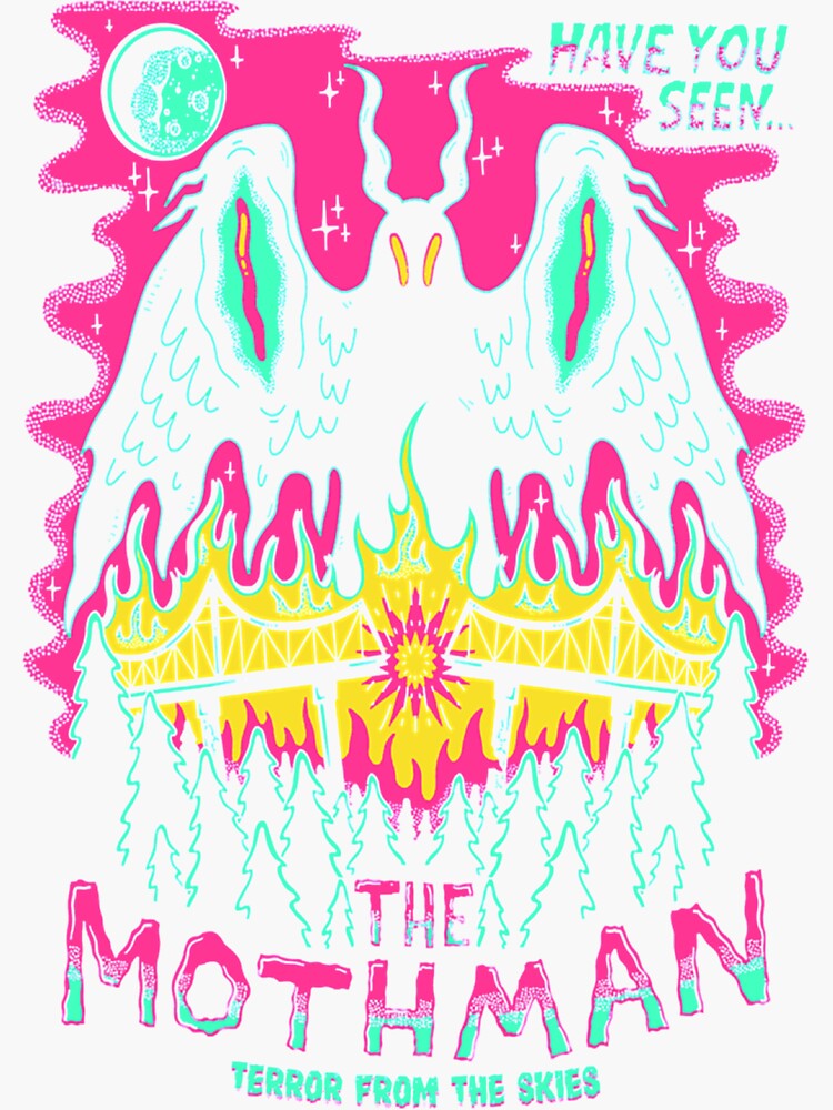  the mothman terror from the skies sticker for sale by lilyjennifer
