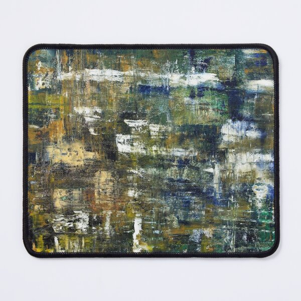 Item preview, Blue Green Navy Yellow White Abstract Expressionist Art Monet Lake Oil Painting designed and sold by Bobbie Whittaker.