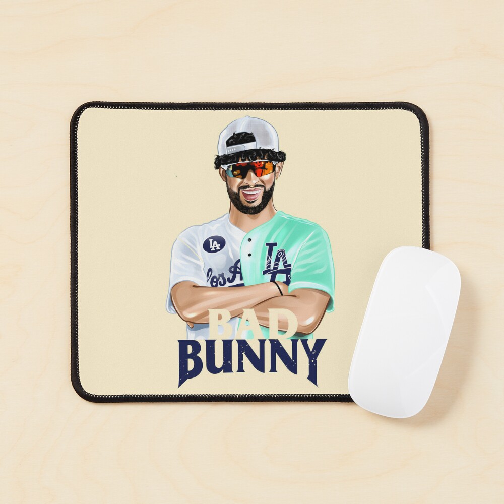 Bad Bunny in Los Angeles Baseball Jersey Sticker for Sale by OmoYolo