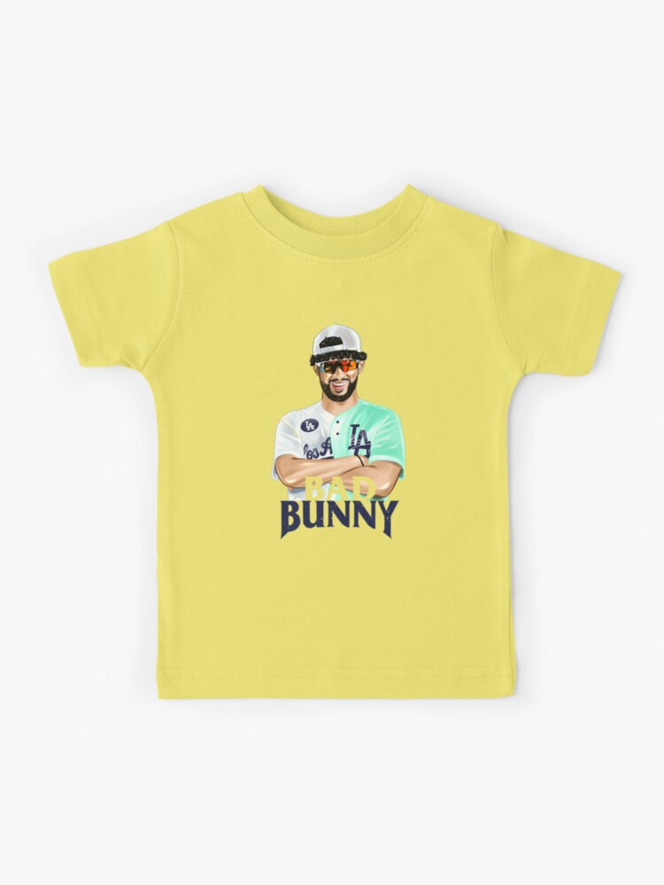 Bad Bunny Shirt Los Angeles Dodgers Yellow Baseball Jersey Tee