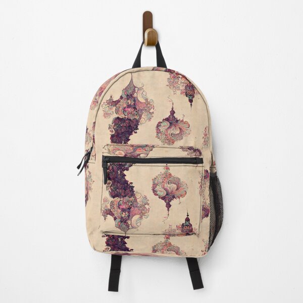 Item preview, Vintage Modern Victorian Pink Floral Fractal Motif on Parchment  designed and sold by MysticAlgorithm.