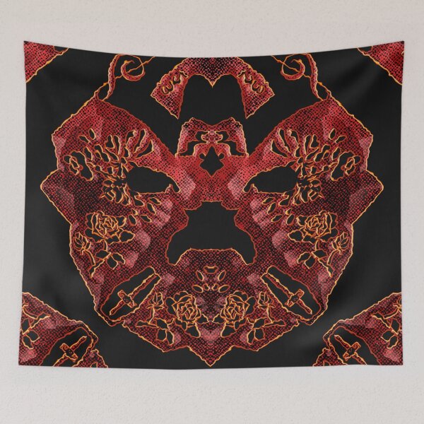 Item preview, HALLOWEEN ABSTRACT FLOWERS ROSES TATTOO SKULL MUSIC POSITIVE DEATH. designed and sold by Ralek.