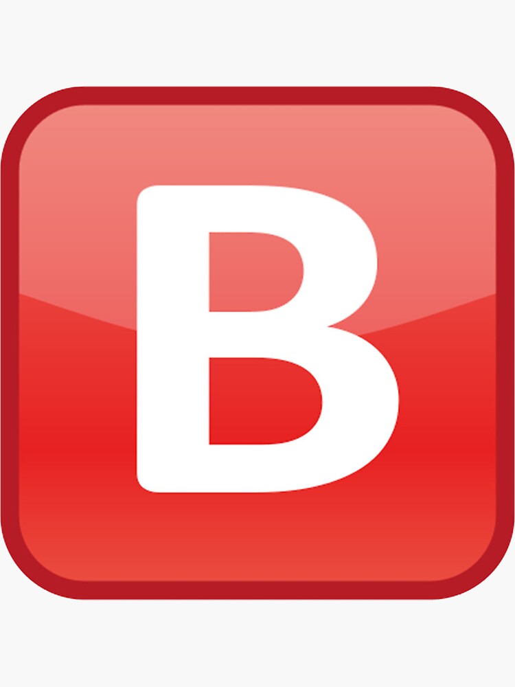 "B Emoji " Sticker For Sale By JarudeWoodstorm | Redbubble