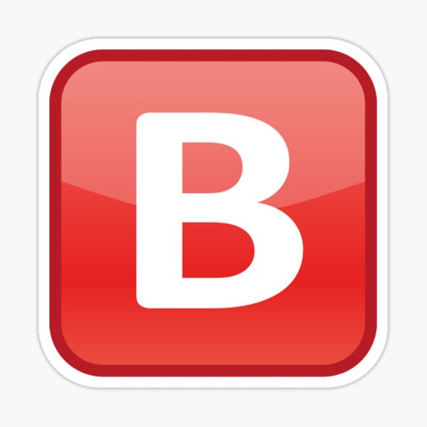 "B Emoji " Sticker For Sale By JarudeWoodstorm | Redbubble