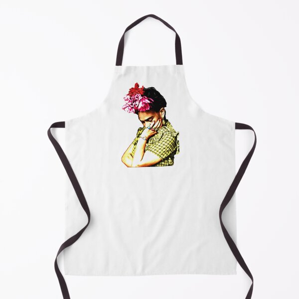 Aperçu de l'œuvre Portrait de Frida Kahlo aux couleurs vives (blanc) créée et vendue par Madame Memento.