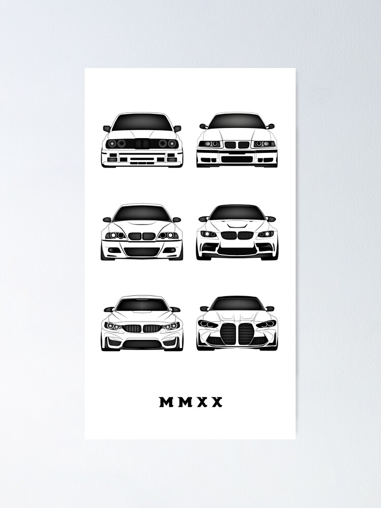 BMW M3 Poster Evolution Generations 