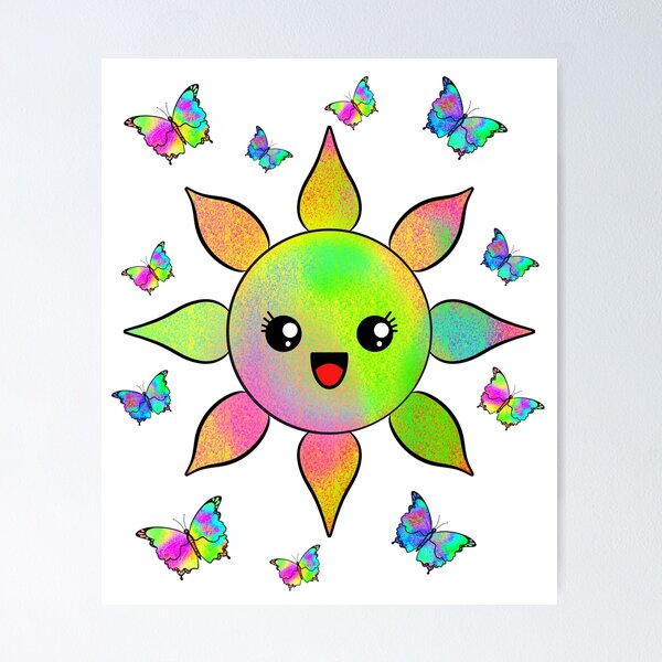 Item preview, arcoiris sol y mariposas designed and sold by magicmandy.