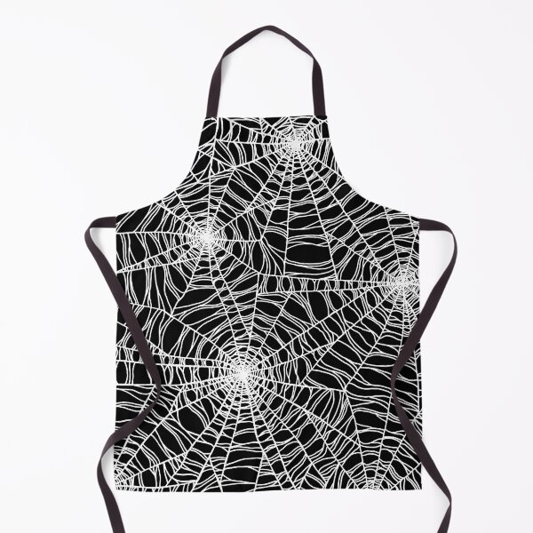 Item preview, Spooky hand drawn halloween spider web cobweb pattern in black and white designed and sold by RedFinchDesigns.