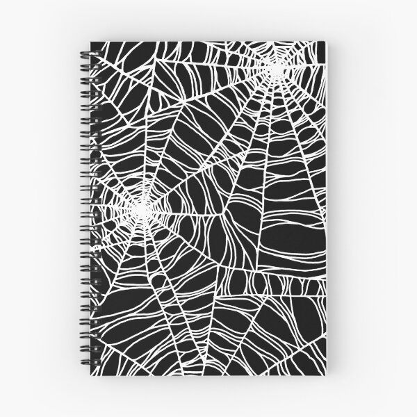 Item preview, Spooky hand drawn halloween spider web cobweb pattern in black and white designed and sold by RedFinchDesigns.