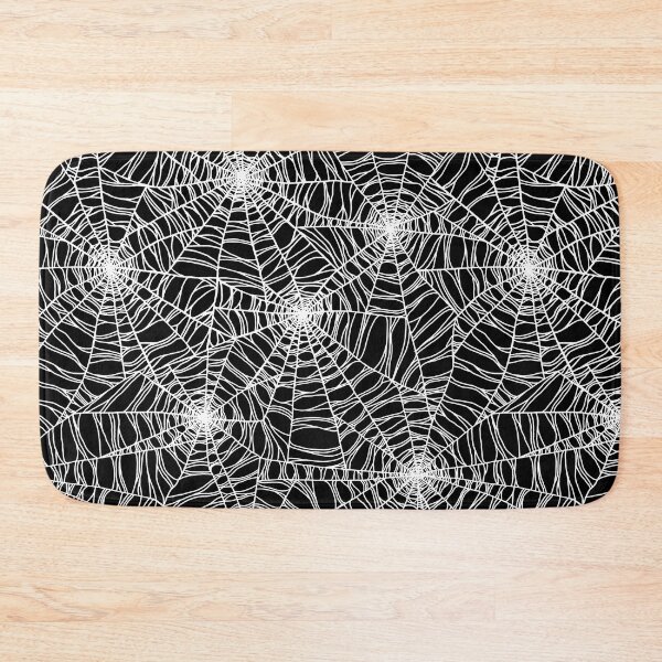 Item preview, Spooky hand drawn halloween spider web cobweb pattern in black and white designed and sold by RedFinchDesigns.
