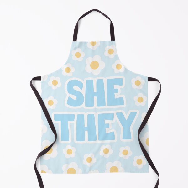 Item preview, Pronombres Ella/Ellos en margaritas en azul designed and sold by MoonMint.