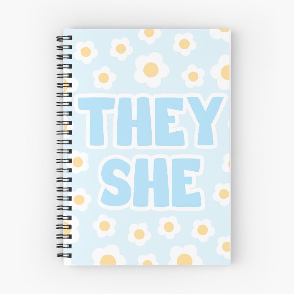 Item preview, Daisies They/She Pronouns in Blue designed and sold by MoonMint.