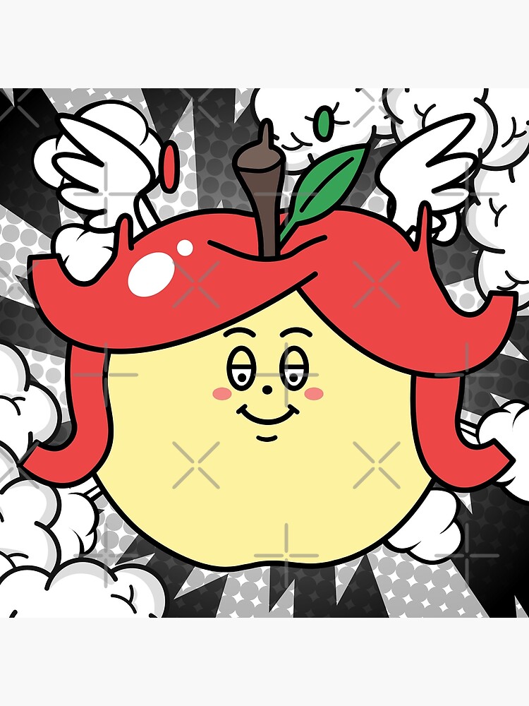"Falling "Haircut" Red Apple 7 + Angel Wing" Poster for Sale by