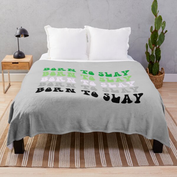 Item preview, BORN TO SLAY Aromantic Pride Flag Text designed and sold by everything4eva.