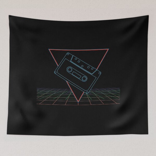 Item preview, Trippy Retrowave Synthwave Grid Cassette Tape no.3 designed and sold by ghost888.