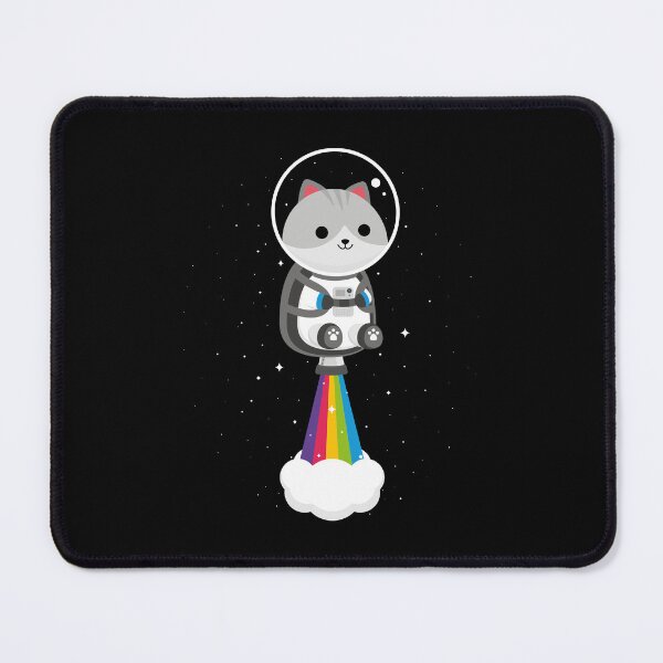 Item preview, Funny Cat Flying through Space with Rainbow Jetpack designed and sold by May's Studio.