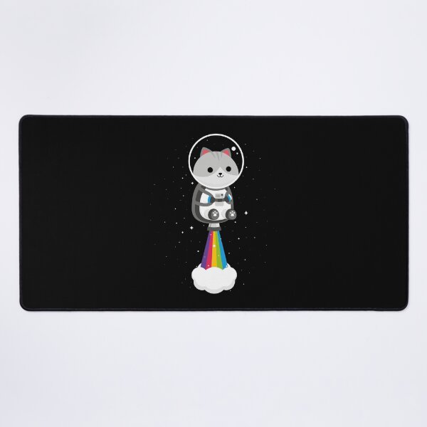 Item preview, Funny Cat Flying through Space with Rainbow Jetpack designed and sold by May's Studio.